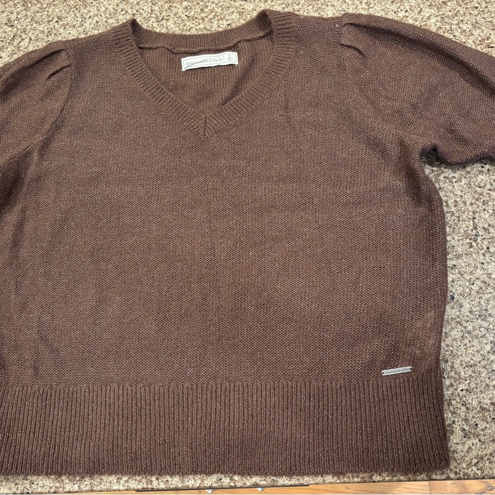Abercrombie & Fitch V-Neck Brown Sweater